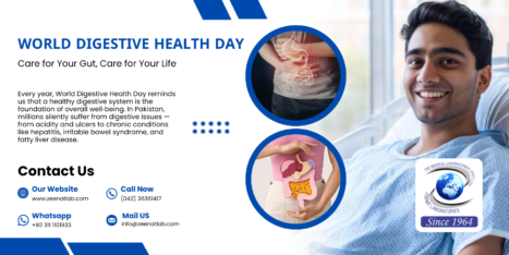 Zeenat Lab 18 - Serving since 1964 | Zeenat Lab World Digestive Health Day – Care for Your Gut Care for Your Life 1 - Authentic Zeenat Laboratory | Dr. Zeenat Hussain legacy